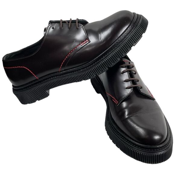 Adieu Paris Type 103 Black Leather Stitched Creeper Derby Shoes Men’s Size 10 - Picture 1 of 8